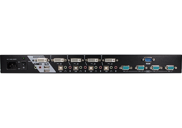 4-Port Dual-Link DVI KVM Switch with Serial and Audio (DUKGS-114Q)