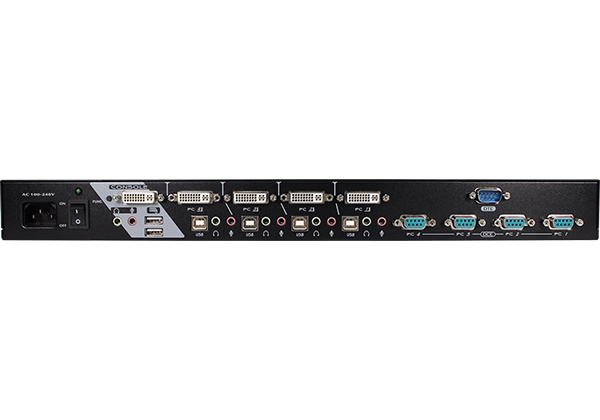4-Port Dual-Link DVI KVM Switch with Serial and Audio (DUKGS-114Q), view 1