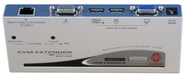 Dual-Station VGA and USB KVM Extender over CAT.x, 150 m (EUC-222)