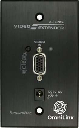 Wall-Plate VGA Video Extender Transmitter over CAT.x, 165 m (EV-10WL), view 1