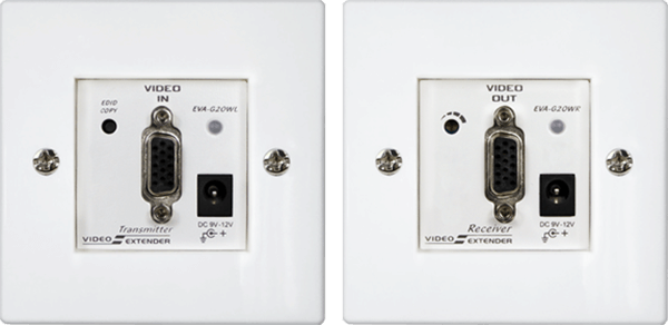 German Wall Plate VGA Extender over CAT.x, 165 m (EV-MG20WW)
