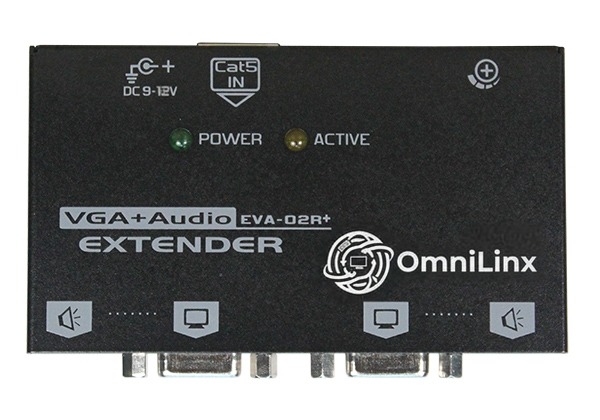 EVA-02R+ FHD VGA and Audio Receiver over CAT.x, 1920x1200 at 165 m (EVA-02RPLUS), view 1