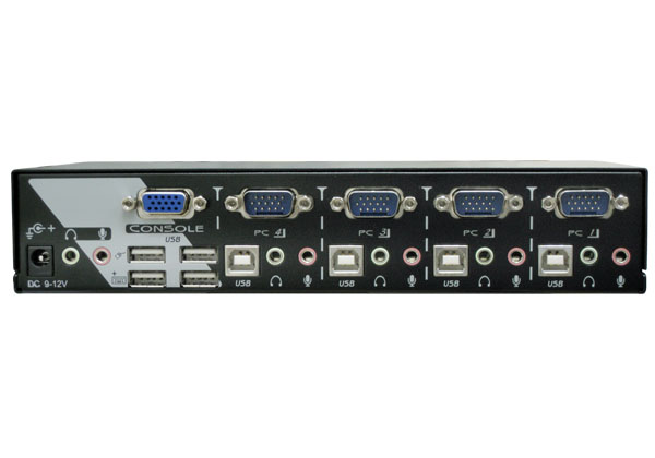 4-Port VGA KVM Switch with USB 2.0 and Audio (KAAG-114)