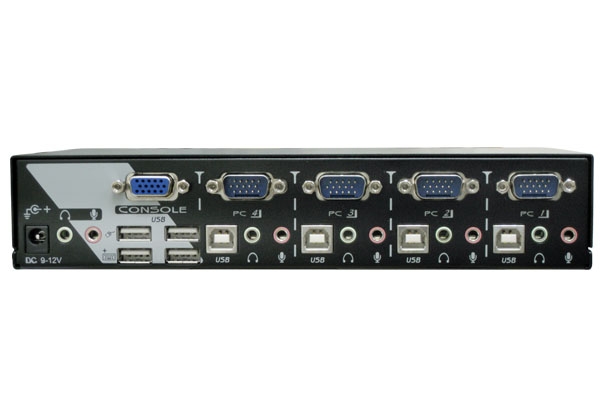 4-Port VGA KVM Switch with USB 2.0 and Audio (KAAG-114), view 1