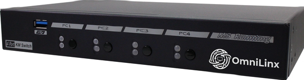 4-Port KM Switch with USB 3.2 Gen 1, Mouse Roaming and USB Audio (USW-KM314)