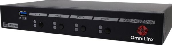 4-Port KM Switch with USB 3.2 Gen 1, Mouse Roaming and USB Audio (USW-KM314), view 1