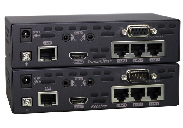 4K HDMI HDBaseT Extender Set with IR, Serial and LAN, 100 m (PoC) (EVBMN-M110)
